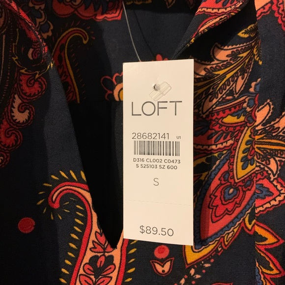 NWT LOFT Paisley Ruffle Hem Swing Dress - Picture 3 of 4